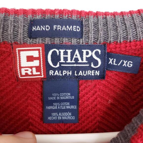 Vintage Chaps Ralph Lauren Sweater Mens XL Hand Framed Textured Cotton Heavy - Picture 4 of 11